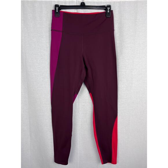 Athleta Leggings Asymmetrical Colorblock Supersonic Running Workout Sporty Yoga - Picture 1 of 5